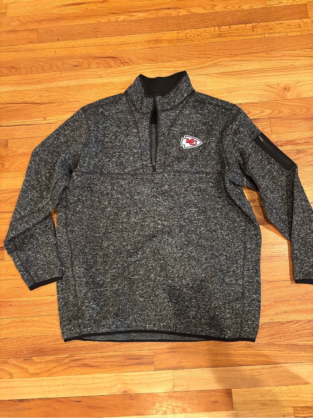 Antigua Black and Gray 2XL Pullover Chiefs Fleece